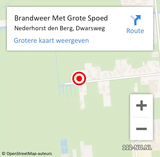 Locatie op kaart van de 112 melding: Brandweer Met Grote Spoed Naar Nederhorst den Berg, Dwarsweg op 1 december 2015 11:14