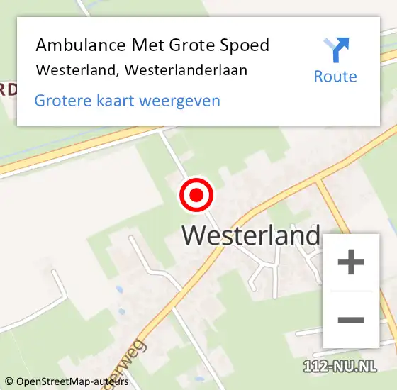 Locatie op kaart van de 112 melding: Ambulance Met Grote Spoed Naar Westerland, Westerlanderlaan op 1 december 2015 11:36