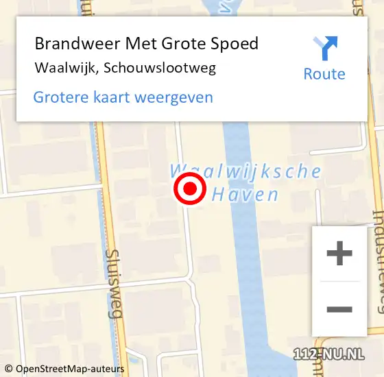 Locatie op kaart van de 112 melding: Brandweer Met Grote Spoed Naar Waalwijk, Schouwslootweg op 1 december 2015 15:37