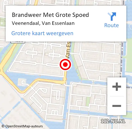 Locatie op kaart van de 112 melding: Brandweer Met Grote Spoed Naar Veenendaal, Van Essenlaan op 1 december 2015 16:25