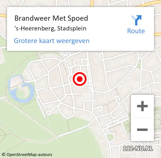 Locatie op kaart van de 112 melding: Brandweer Met Spoed Naar 's-Heerenberg, Stadsplein op 1 december 2015 17:50