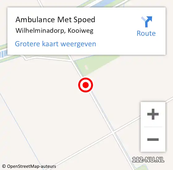 Locatie op kaart van de 112 melding: Ambulance Met Spoed Naar Wilhelminadorp, Kooiweg op 1 december 2015 19:02