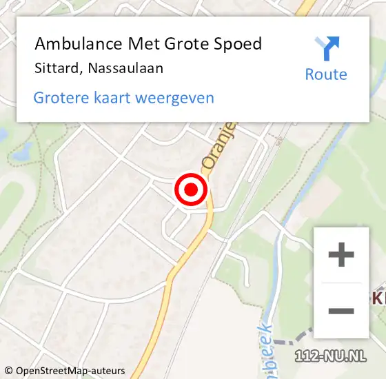 Locatie op kaart van de 112 melding: Ambulance Met Grote Spoed Naar Sittard, Nassaulaan op 2 december 2015 00:49