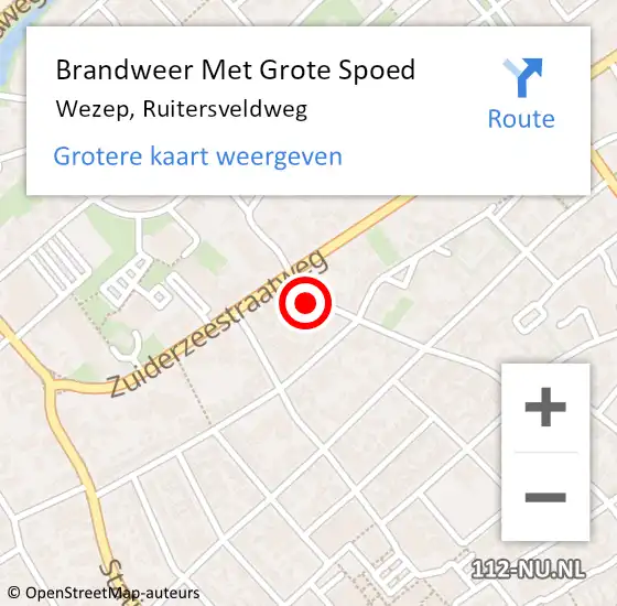 Locatie op kaart van de 112 melding: Brandweer Met Grote Spoed Naar Wezep, Ruitersveldweg op 28 november 2013 17:37