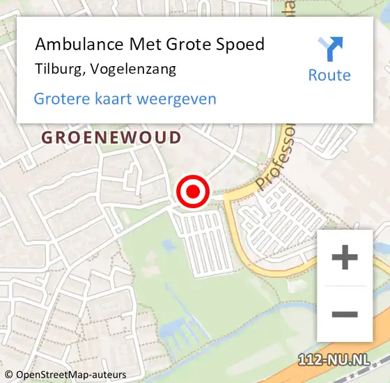 Locatie op kaart van de 112 melding: Ambulance Met Grote Spoed Naar Tilburg, Vogelenzang op 2 december 2015 04:00