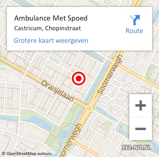 Locatie op kaart van de 112 melding: Ambulance Met Spoed Naar Castricum, Chopinstraat op 2 december 2015 09:50