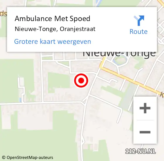 Locatie op kaart van de 112 melding: Ambulance Met Spoed Naar Nieuwe-Tonge, Oranjestraat op 2 december 2015 12:44