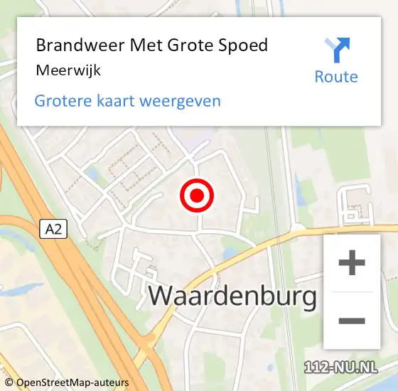 Locatie op kaart van de 112 melding: Brandweer Met Grote Spoed Naar Meerwijk op 2 december 2015 14:39