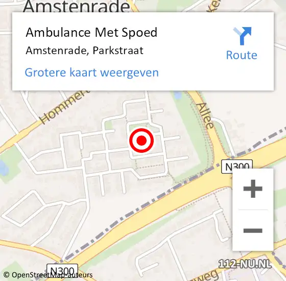 Locatie op kaart van de 112 melding: Ambulance Met Spoed Naar Amstenrade, Parkstraat op 28 november 2013 18:48