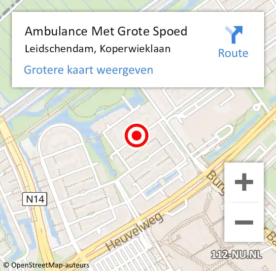 Locatie op kaart van de 112 melding: Ambulance Met Grote Spoed Naar Leidschendam, Koperwieklaan op 2 december 2015 15:09