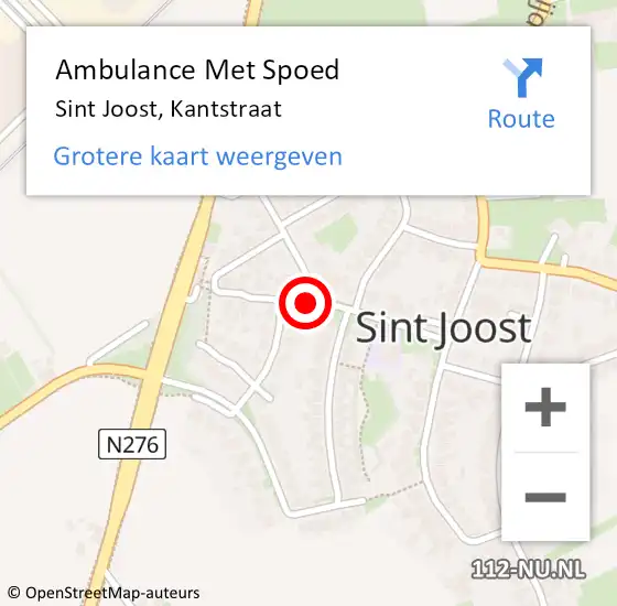 Locatie op kaart van de 112 melding: Ambulance Met Spoed Naar Sint Joost, Kantstraat op 2 december 2015 16:44