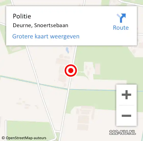 Locatie op kaart van de 112 melding: Politie Deurne, Snoertsebaan op 2 december 2015 17:25