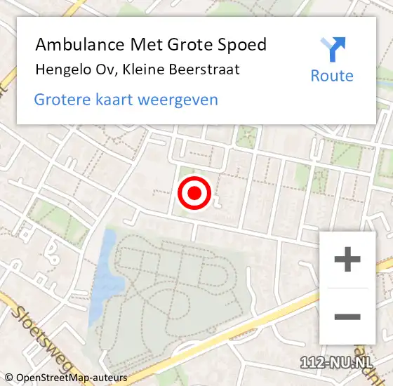 Locatie op kaart van de 112 melding: Ambulance Met Grote Spoed Naar Hengelo Ov, Kleine Beerstraat op 2 december 2015 19:35