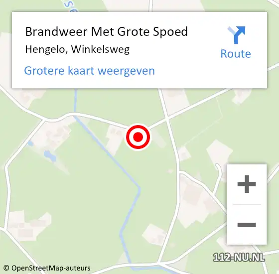 Locatie op kaart van de 112 melding: Brandweer Met Grote Spoed Naar Hengelo, Winkelsweg op 2 december 2015 22:54