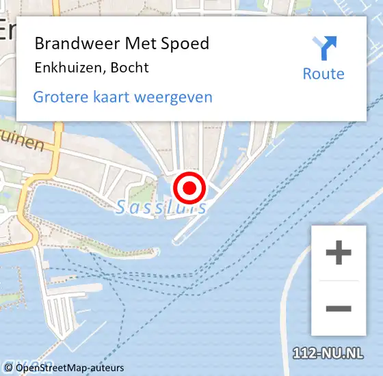 Locatie op kaart van de 112 melding: Brandweer Met Spoed Naar Enkhuizen, Bocht op 2 december 2015 23:31