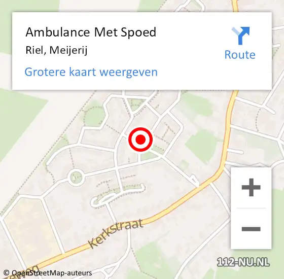 Locatie op kaart van de 112 melding: Ambulance Met Spoed Naar Riel, Meijerij op 3 december 2015 04:14