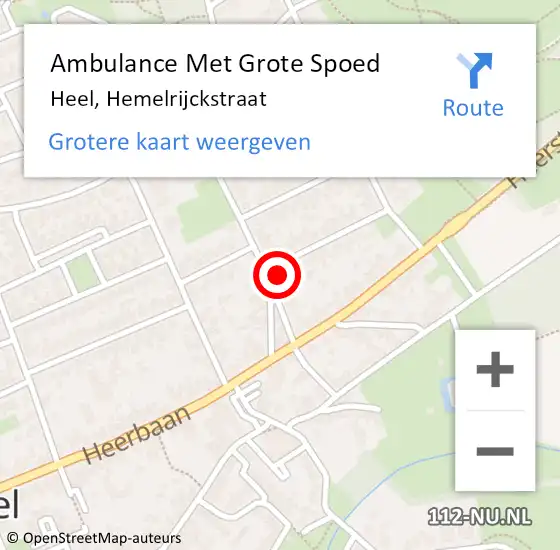 Locatie op kaart van de 112 melding: Ambulance Met Grote Spoed Naar Heel, Hemelrijckstraat op 3 december 2015 05:55