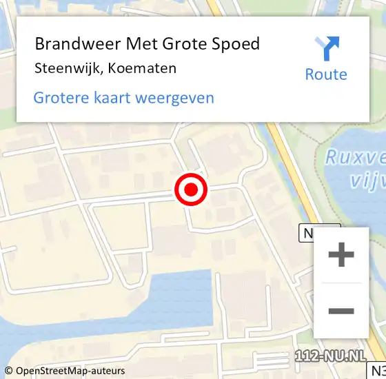 Locatie op kaart van de 112 melding: Brandweer Met Grote Spoed Naar Steenwijk, Koematen op 28 november 2013 20:25