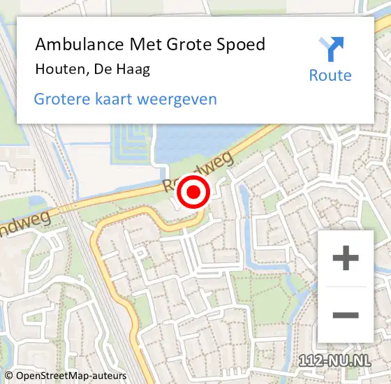 Locatie op kaart van de 112 melding: Ambulance Met Grote Spoed Naar Houten, De Haag op 3 december 2015 13:10