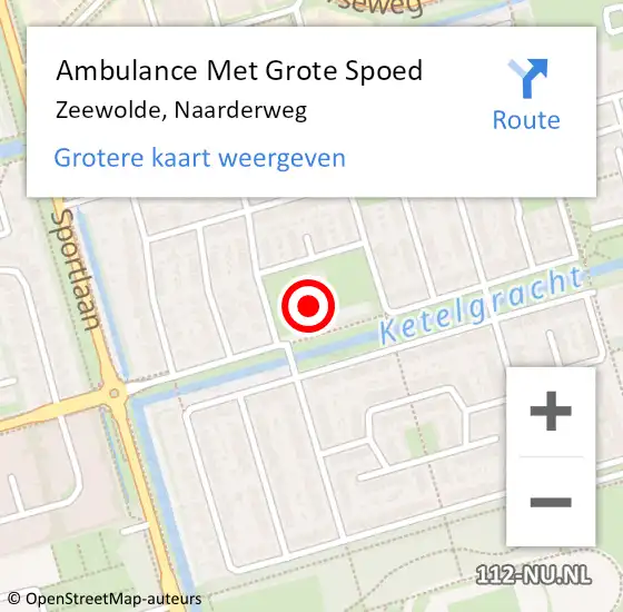 Locatie op kaart van de 112 melding: Ambulance Met Grote Spoed Naar Zeewolde, Naarderweg op 3 december 2015 13:16