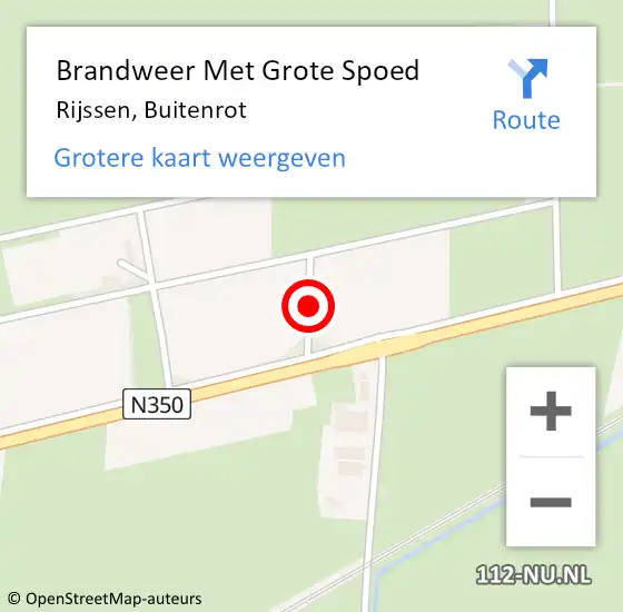 Locatie op kaart van de 112 melding: Brandweer Met Grote Spoed Naar Rijssen, Buitenrot op 3 december 2015 14:06