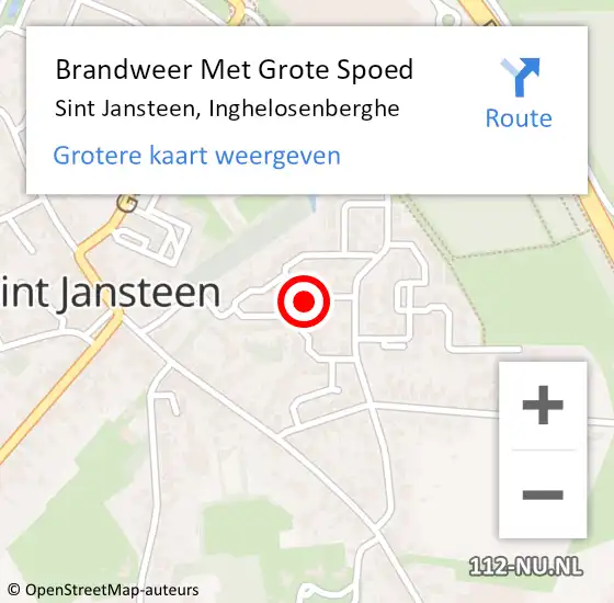 Locatie op kaart van de 112 melding: Brandweer Met Grote Spoed Naar Sint Jansteen, Inghelosenberghe op 3 december 2015 14:42