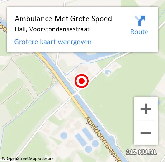 Locatie op kaart van de 112 melding: Ambulance Met Grote Spoed Naar Hall, Voorstondensestraat op 3 december 2015 16:49