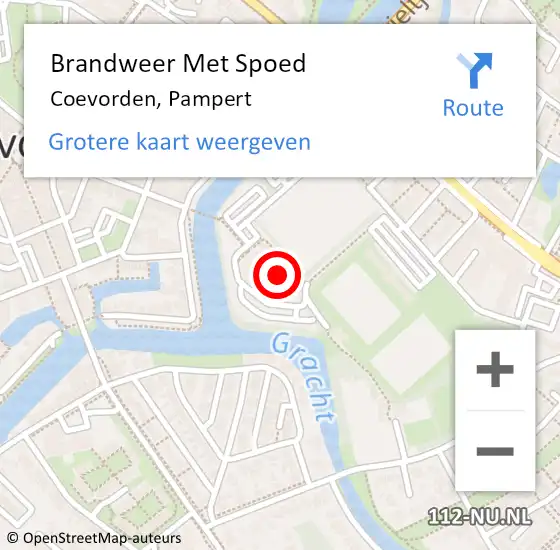 Locatie op kaart van de 112 melding: Brandweer Met Spoed Naar Coevorden, Pampert op 3 december 2015 17:36