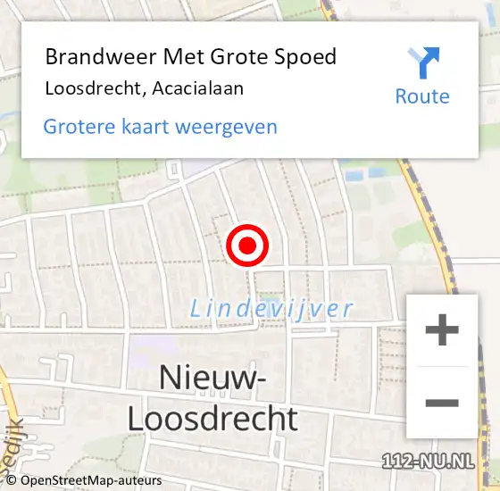 Locatie op kaart van de 112 melding: Brandweer Met Grote Spoed Naar Loosdrecht, Acacialaan op 3 december 2015 17:58