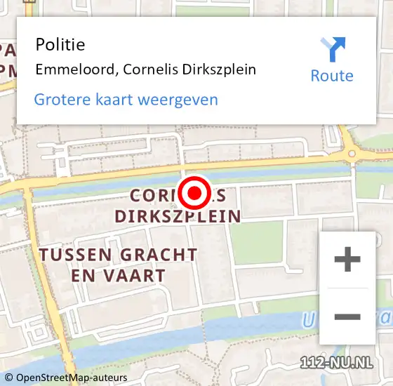 Locatie op kaart van de 112 melding: Politie Emmeloord, Cornelis Dirkszplein op 3 december 2015 18:06