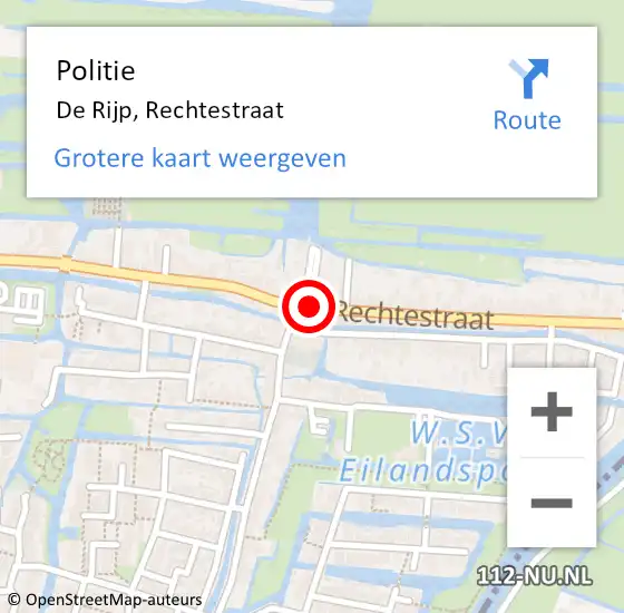 Locatie op kaart van de 112 melding: Politie De Rijp, Rechtestraat op 3 december 2015 18:54