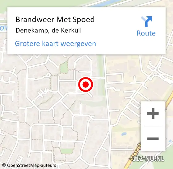 Locatie op kaart van de 112 melding: Brandweer Met Spoed Naar Denekamp, de Kerkuil op 3 december 2015 23:24