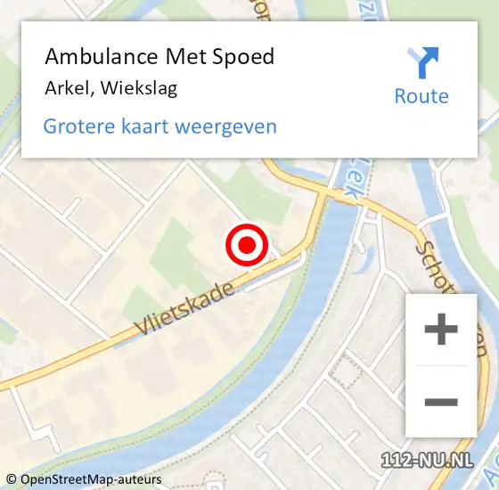 Locatie op kaart van de 112 melding: Ambulance Met Spoed Naar Arkel, Wiekslag op 4 december 2015 01:41