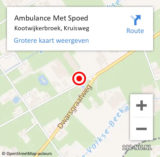 Locatie op kaart van de 112 melding: Ambulance Met Spoed Naar Kootwijkerbroek, Kruisweg op 4 december 2015 07:30