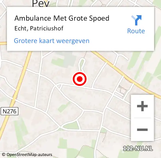 Locatie op kaart van de 112 melding: Ambulance Met Grote Spoed Naar Echt, Patriciushof op 28 november 2013 23:11