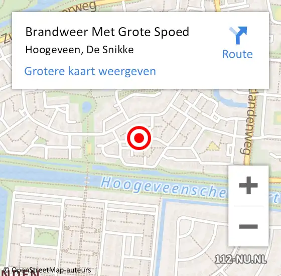 Locatie op kaart van de 112 melding: Brandweer Met Grote Spoed Naar Hoogeveen, De Snikke op 28 november 2013 23:19