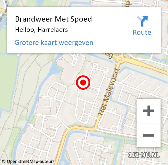 Locatie op kaart van de 112 melding: Brandweer Met Spoed Naar Heiloo, Harrelaers op 4 december 2015 10:12