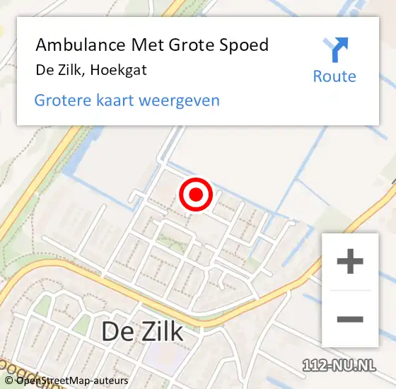 Locatie op kaart van de 112 melding: Ambulance Met Grote Spoed Naar De Zilk, Hoekgat op 4 december 2015 12:07