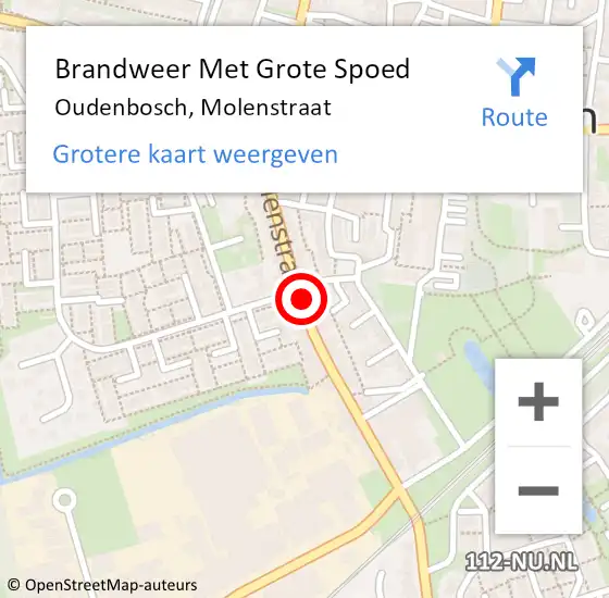 Locatie op kaart van de 112 melding: Brandweer Met Grote Spoed Naar Oudenbosch, Molenstraat op 4 december 2015 15:03