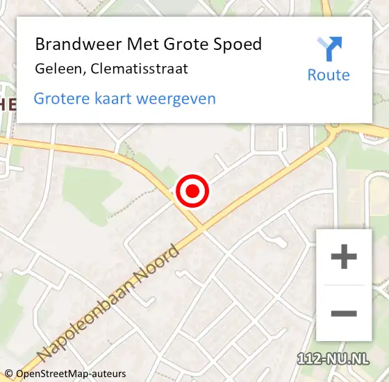 Locatie op kaart van de 112 melding: Brandweer Met Grote Spoed Naar Geleen, Clematisstraat op 4 december 2015 16:17