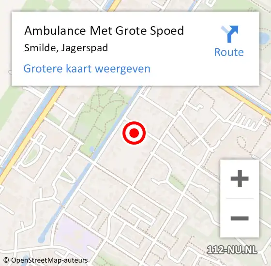 Locatie op kaart van de 112 melding: Ambulance Met Grote Spoed Naar Smilde, Jagerspad op 4 december 2015 16:22