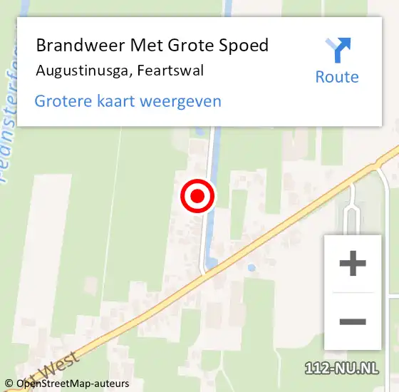 Locatie op kaart van de 112 melding: Brandweer Met Grote Spoed Naar Augustinusga, Feartswal op 4 december 2015 16:49