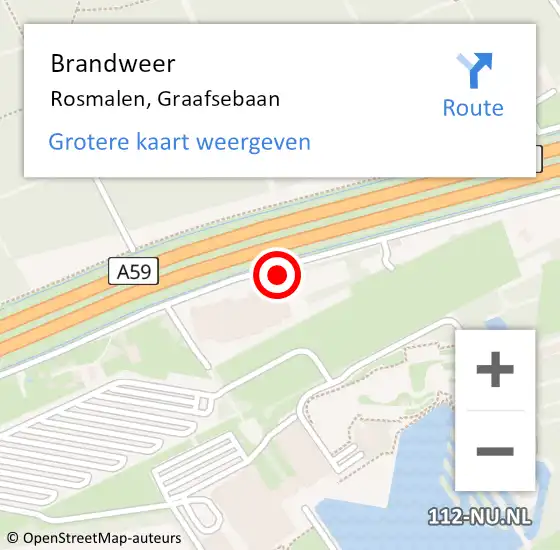 Locatie op kaart van de 112 melding: Brandweer Rosmalen, Graafsebaan op 4 december 2015 18:08