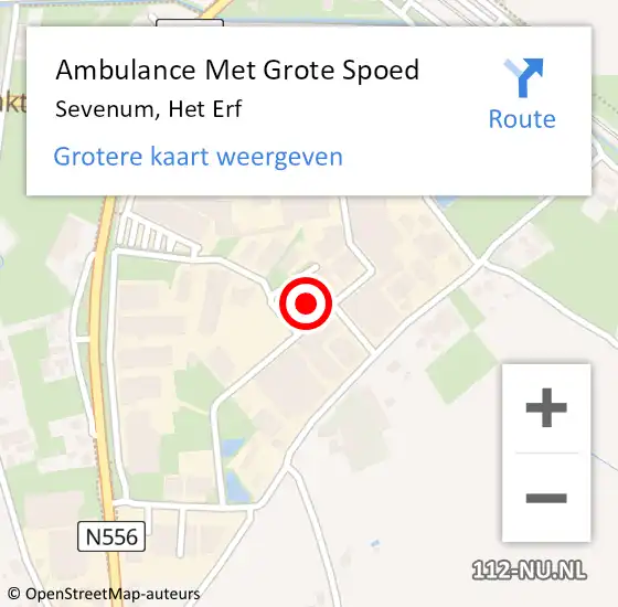 Locatie op kaart van de 112 melding: Ambulance Met Grote Spoed Naar Sevenum, Het Erf op 4 december 2015 20:05