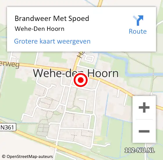 Locatie op kaart van de 112 melding: Brandweer Met Spoed Naar Wehe-Den Hoorn op 4 december 2015 21:10