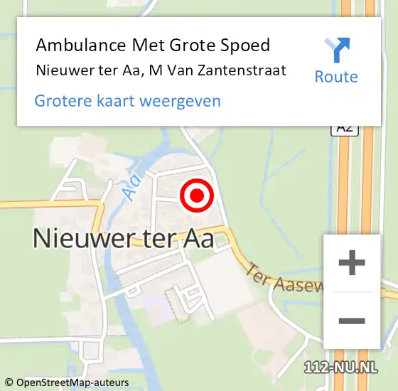 Locatie op kaart van de 112 melding: Ambulance Met Grote Spoed Naar Nieuwer ter Aa, M Van Zantenstraat op 4 december 2015 21:41