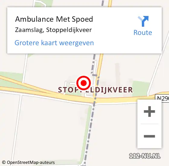 Locatie op kaart van de 112 melding: Ambulance Met Spoed Naar Zaamslag, Stoppeldijkveer op 4 december 2015 23:40