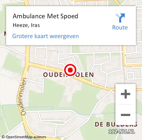 Locatie op kaart van de 112 melding: Ambulance Met Spoed Naar Heeze, Iras op 5 december 2015 01:24