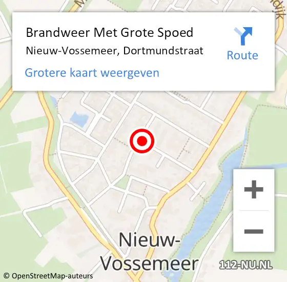 Locatie op kaart van de 112 melding: Brandweer Met Grote Spoed Naar Nieuw-Vossemeer, Dortmundstraat op 5 december 2015 02:51