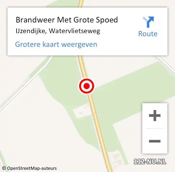 Locatie op kaart van de 112 melding: Brandweer Met Grote Spoed Naar IJzendijke, Watervlietseweg op 5 december 2015 09:16